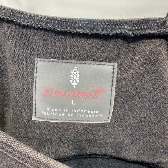 FP Movement Hot Shot Dark Gray Baggy Relaxed Jumpsuit Womens Large Relaxed Boho - Picture 11 of 12